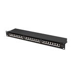 LANBERG PATCH PANEL 24 PORTŮ 1U 19" CAT.6A FTP STÍNĚNÝ ČERNÝ PPSA-1024-B
