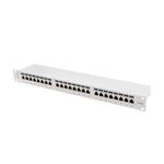 LANBERG PATCH PANEL 24 PORTŮ 1U 19" CAT.6A FTP STÍNĚNÝ ŠEDÝ PPSA-1024-S