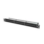 LANBERG PATCH PANEL 48 PORTŮ 1U 19" CAT.6 UTP ČERNÝ PPU6-1048-B