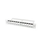 Lanberg PATCH PANEL BLANK 12 PORT 1U WITH ORGANIZER FOR KEYSTONE MODULES GREY PPKS-9112-S