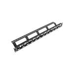 LANBERG PATCH PANEL BLANK 24 PORTŮ 1U STAGGERED S ORGANIZÉREM PRO MODULY KEYSTONE BLACK PPKS-1224-B