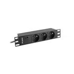 LANBERG POWER DISTRIBUTION UNIT (PDU) 10" LANBERG 1U 16A 2M 3X FRENCH OUTLETS BLACK PDU-03E-0200-BK