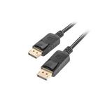 LANBERG připojovací kabel DisplayPort 1.2 M/M, 4K@60Hz, délka 1,8m, černý, se západkou, zlacené kon CA-DPDP-10CC-0018-BK