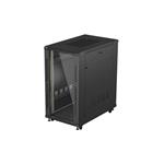 Lanberg RACK CABINET 19" FREE-STANDING 22U/600X1000 (FLAT PACK) WITH GLASS DOOR BLACK FF01-6022-12B