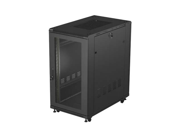Lanberg RACK CABINET 19" FREE-STANDING 22U/600X1000 (FLAT PACK) WITH MESH DOOR BLACK FF01-6022-23B