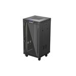 Lanberg RACK CABINET 19" FREE-STANDING 22U/600X600 (FLAT PACK) WITH GLASS DOOR LCD BLACK V2 FF01-6622-12BL