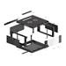 LANBERG RACK CABINET 19" WALL-MOUNT 4U/600X600 (FLAT PACK) WITH GLASS DOOR BLACK V2 WF01-6604-10B