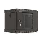 LANBERG RACKOVÁ SKŘÍŇ 10" NÁSTĚNNÁ 4U/300X300 (v rozloženém stavu) S PROSKLENÝMI DVEŘMI ČERNÁ WF11-3304-10B