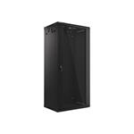 LANBERG RACKOVÁ SKŘÍŇ 19" NÁSTĚNNÁ 27U/600X450 (v rozloženém stavu) S PROSKLENÝMI DVEŘMI ČERNÁ V2 WF01-6427-10B