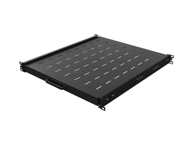 Lanberg SLIDING SHELF FOR 19" RACK CABINETS 500MM BLACK (1U/445X500MM, LOAD CAPACITY UP TO 35KG) AK-1021-B