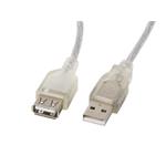 LANBERG USB-A(M)->USB-B(M) 2.0 CABLE 1.8M TRANSPARENT FERRITE CA-USBE-12CC-0050-TR