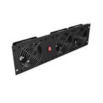 LANBERG VERTIKÁLNÍ VENTILAČNÍ PANEL 19" 3U PRO RACK TŘI VENTILÁTORY 230V ČERNÝ AK-1506-B