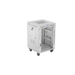 LANBERG Volně stojící skříň 19" 15U/600x600 LCD skleněné dveře šedá FF01-6615-12SL