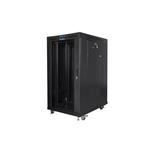 LANBERG Volně stojící skříň 19" 22U/800x1000 LCD skleněné dveře černá (RAL9004) (v rozloženém stavu) FF01-8022-12BL