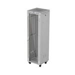 LANBERG Volně stojící skříň 19" 42U/600x600 (v rozloženém stavu) síťované dveře LCD černá (RAL9004) FF01-6642-12SL