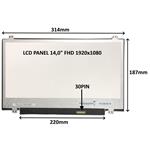 LCD PANEL 14,0" FHD 1920x1080 30PIN MATNÝ / ÚCHYTY NAHOŘE A DOLE 77049667