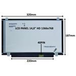 LCD PANEL 14,0" HD 1366x768 40PIN MATNÝ / ÚCHYTY NAHOŘE A DOLE 77044410