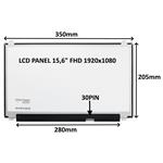 LCD PANEL 15,6" FHD 1920x1080 30PIN MATNÝ IPS / ÚCHYTY NAHOŘE A DOLE 77042626