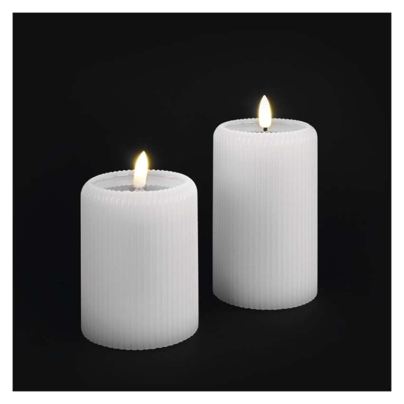 LED dekorácia – 2x vosková sviečka s realistickým plameňom, 4x AA, teplá biela, časovač 8592920159255