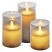 LED dekorácia - 3x vosková sviečka v skle, 6x AA, teplá biela, časovač 8592920147436