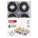 LED dekorácia – 6x čajová sviečka strieborná, 6x CR2032, vnútorná, vintage