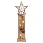 LED dekorácia drevená – hviezdy, 48 cm, 2x AA, vnútorná, teplá biela, časovač 8592920098332