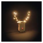 LED dekorácia drevená – sobík, 16 cm, 2x AAA, vnútorné, teplá biela, časovač, 12 ks, displ 8592920148860