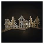 LED dekorácia drevená – vesnička, 60 cm, 2x AA, teplá biela, časovač 8592920147313