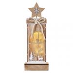 LED dekorácia drevená – zimná krajina, 34 cm, 2x AA, vnútorná, teplá biela, časovač 8592920098394