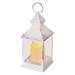 LED dekorácia – lampáš antik biela blikajúca, 3x AAA, vnútorný, vintage, časovač 8592920093771