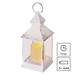 LED dekorácia – lampáš antik biela blikajúca, 3x AAA, vnútorný, vintage, časovač 8592920093771