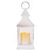 LED dekorácia – lampáš antik biela blikajúca, 3x AAA, vnútorný, vintage, časovač 8592920093771