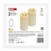 LED dekorácia – vosková sviečka, 17 cm, 2x AAA, vnútorná, teplá biela, 2 ks, časovač 8592920135105