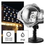 LED dekoratívny projektor – hviezdičky, vonkajší aj vnútorný, teplá/studená biela 8592920094273