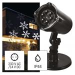 LED dekoratívny projektor – vločky, vonkajší aj vnútorný, studená biela 8592920094266