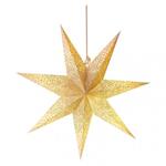 LED hviezda papierová závesná so zlatými trblietkami v strede, biela, 60 cm, vnútorná 8592920099414
