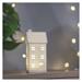 LED keramický domček, 16 cm, 1x CR2032, vnútorná, teplá biela, časovač 8592920147443