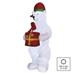 LED ľadový medveď s vianočným darčekom, nafukovací, 240 cm, vonk./vnút., studená biela 8592920099155