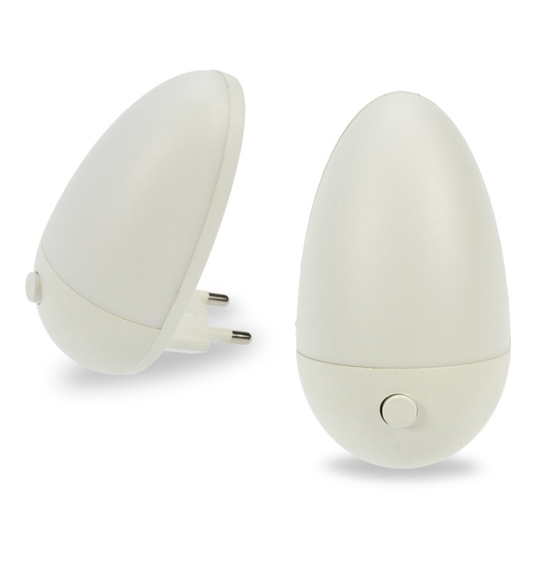 LED lampička Solight WL903 noční světélko oblé, 0,5W, bílé, 230V, vypínač