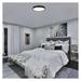 LED nástenné svietidlo ILVI, kruhové 45 W, stmievanie + CCT, čierna + drevo 8592920157459