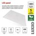 LED panel LUXXO backlit 60×60, štvorcový vstavaný biely, 22W neutrálna b. UGR 8592920152898