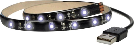LED pásik Solight WM501 náladové osvětlení, napájení z USB 100 cm s vypínačem, studená bílá