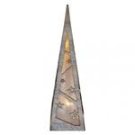 LED pyramída drevená, 36 cm, 2x AA, vnútorná, teplá biela, časovač 8592920093610