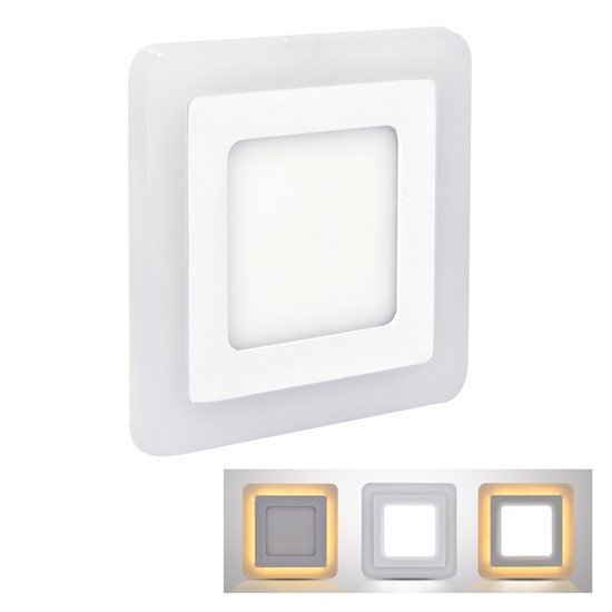 LED svietidlo Solight WD153 podsvícený panel, podhledový, 12W+4W, 900lm, 4000K, čtvercový