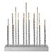 LED svietnik strieborný, 28,5 cm, 3x AA, vnútorný, teplá biela, časovač 8592920093238