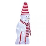 LED vianoč. snehuliak s čiapkou a šálom, 46 cm, vonkaj. aj vnútor., studená biela, časovač 8592920099216