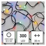 LED vianočná cherry reťaz – guličky, 30 m, vonkajšia aj vnútorná, multicolor, časovač 8592920096161