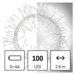 LED vianočná nano reťaz – ježko, 2,4 m, 3x AA, vnútorný, studená biela, časovač 8592920095287