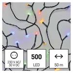 LED vianočná reťaz, 50 m, vonkajšia aj vnútorná, multicolor, časovač 8592920095911