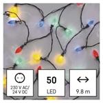 LED vianočná reťaz, farebné žiarovky, 9,8 m, multicolor, multifunkčná 8592920100301